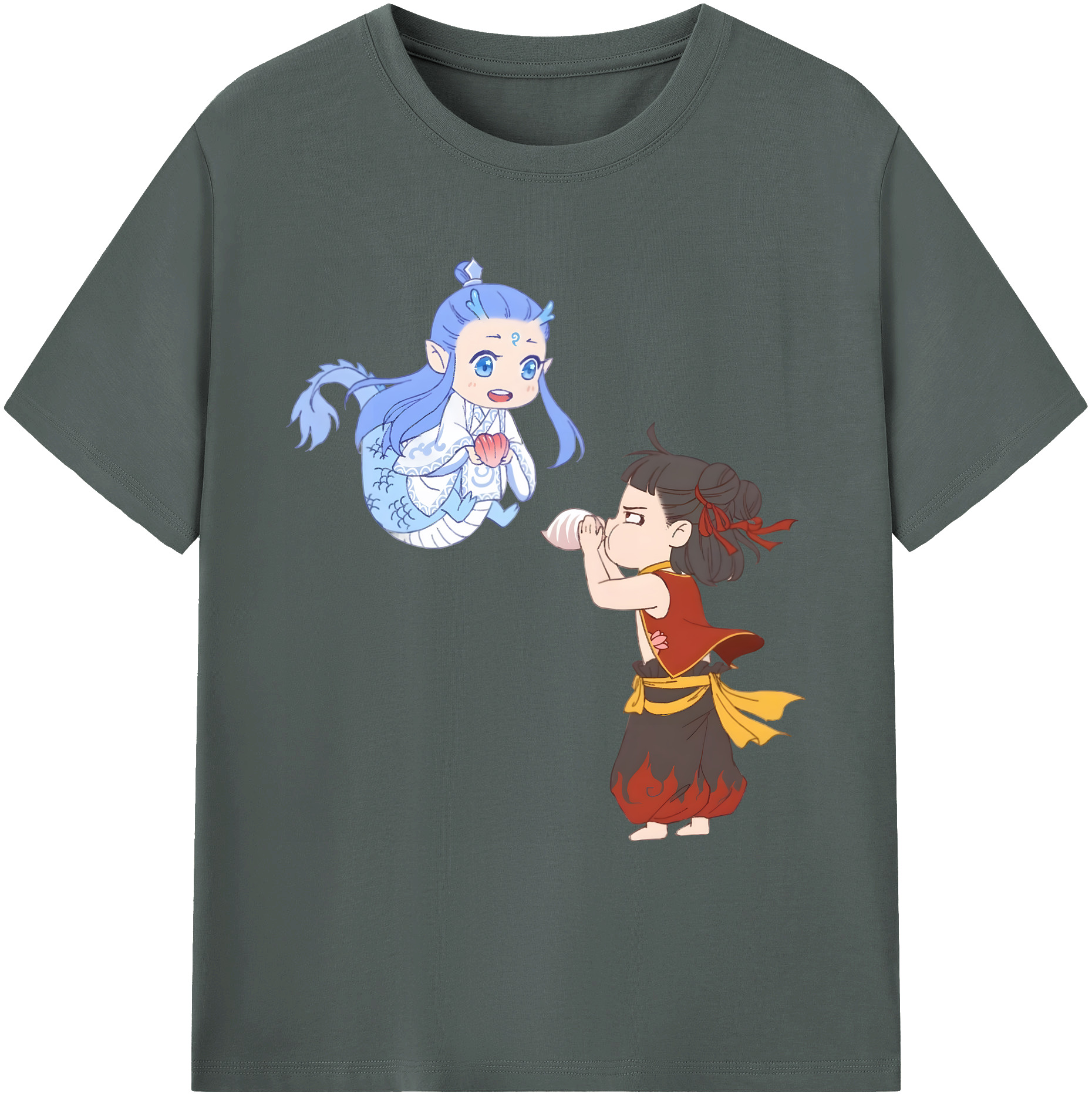 （画像用） Ne Zha 2 ナタ 魔童の大暴れ 綿100％ メンズ半袖Tシャツ｜肌触りやわらか＆通気性